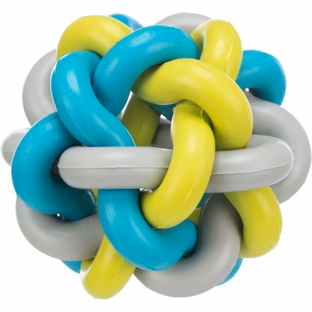 Balle tressée multicolore pour chien