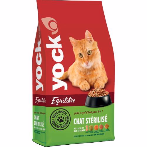 Croquettes pour chat adulte stérilisé, contrôle du poids & bien-être urinaire YOCK EQUILIBRE