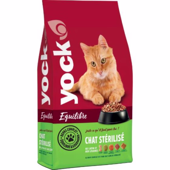 Croquettes pour chat adulte stérilisé, contrôle du poids & bien-être urinaire YOCK EQUILIBRE