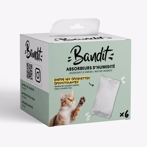 Sachets Absorbeurs d’Humidité x6 pour Distributeur à Croquettes Bandit
