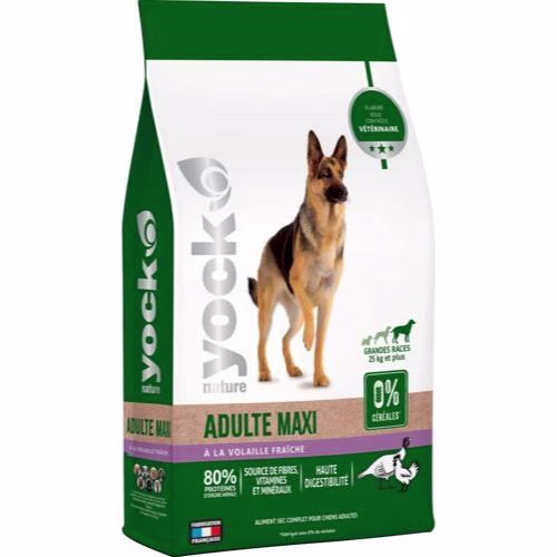 Croquettes sans céréales, Chien adulte grande race 12 kg YOCK NATURE