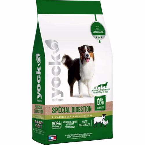Croquettes sans céréales pour chien digestion sensible – 12 kg YOCK NATURE