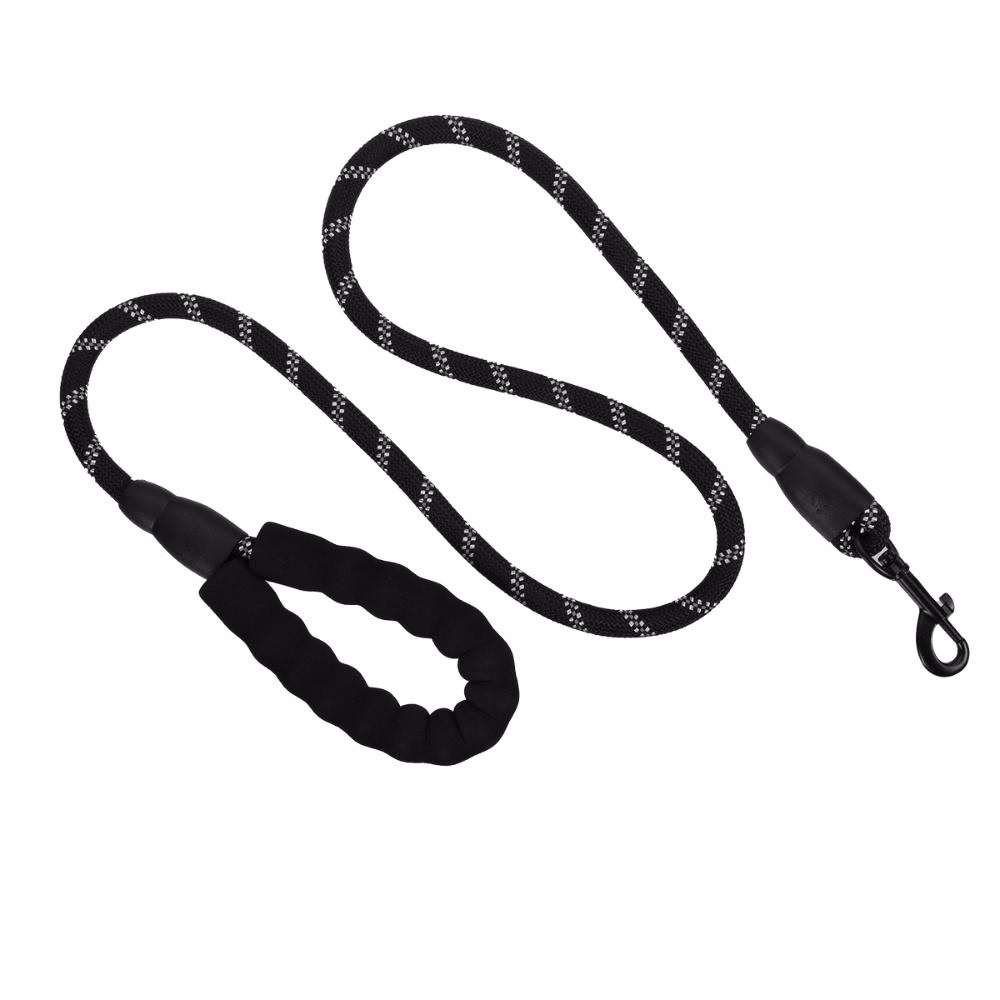 Laisse nylon réfléchissante chien 120 cm rouge ou noir